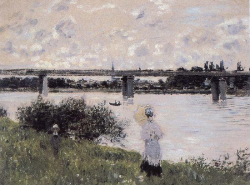 Claude Monet By the Bridge at Argenteuil Spain oil painting art